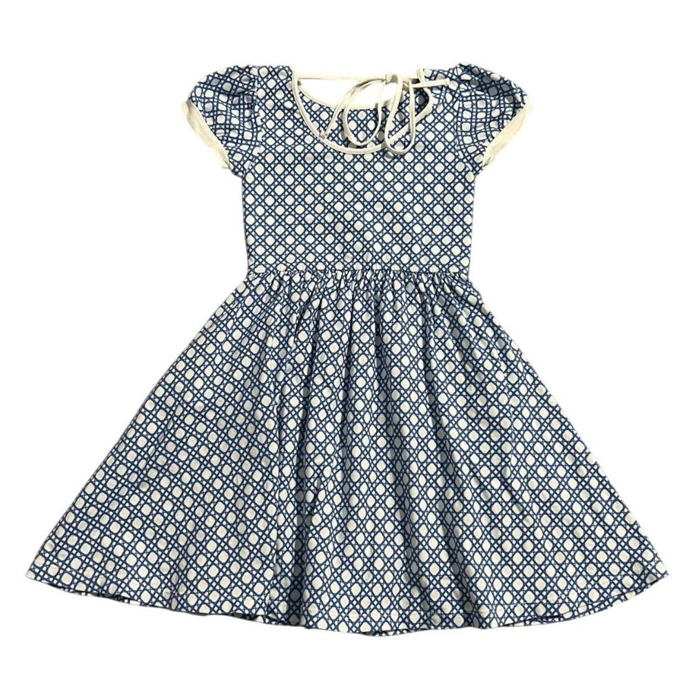 Omi Jo By WDW Sz 6 Cobalt Lattice Billow Dress - Picture 2 of 4